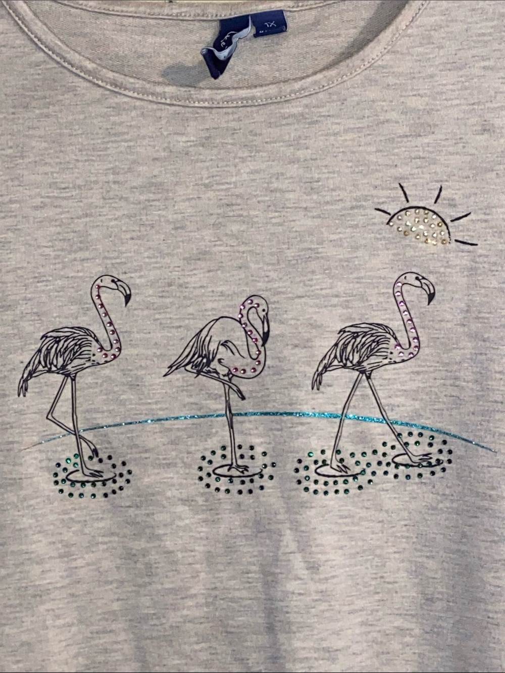 CASEY KEY FLAMINGO T-SHIRT Tan 3/4 Sleeves